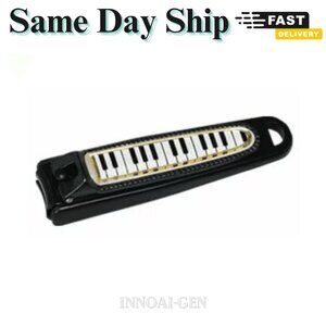 Nakano NC-65/KB/BL Piano Style Nail Clippers with Keyboard Design Black Clipper